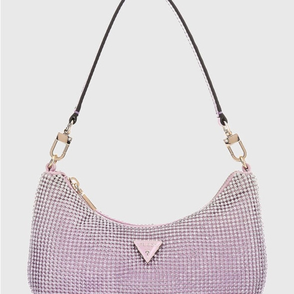 Guess zalina Lavender Crystal-Embellished Shoulder Bag